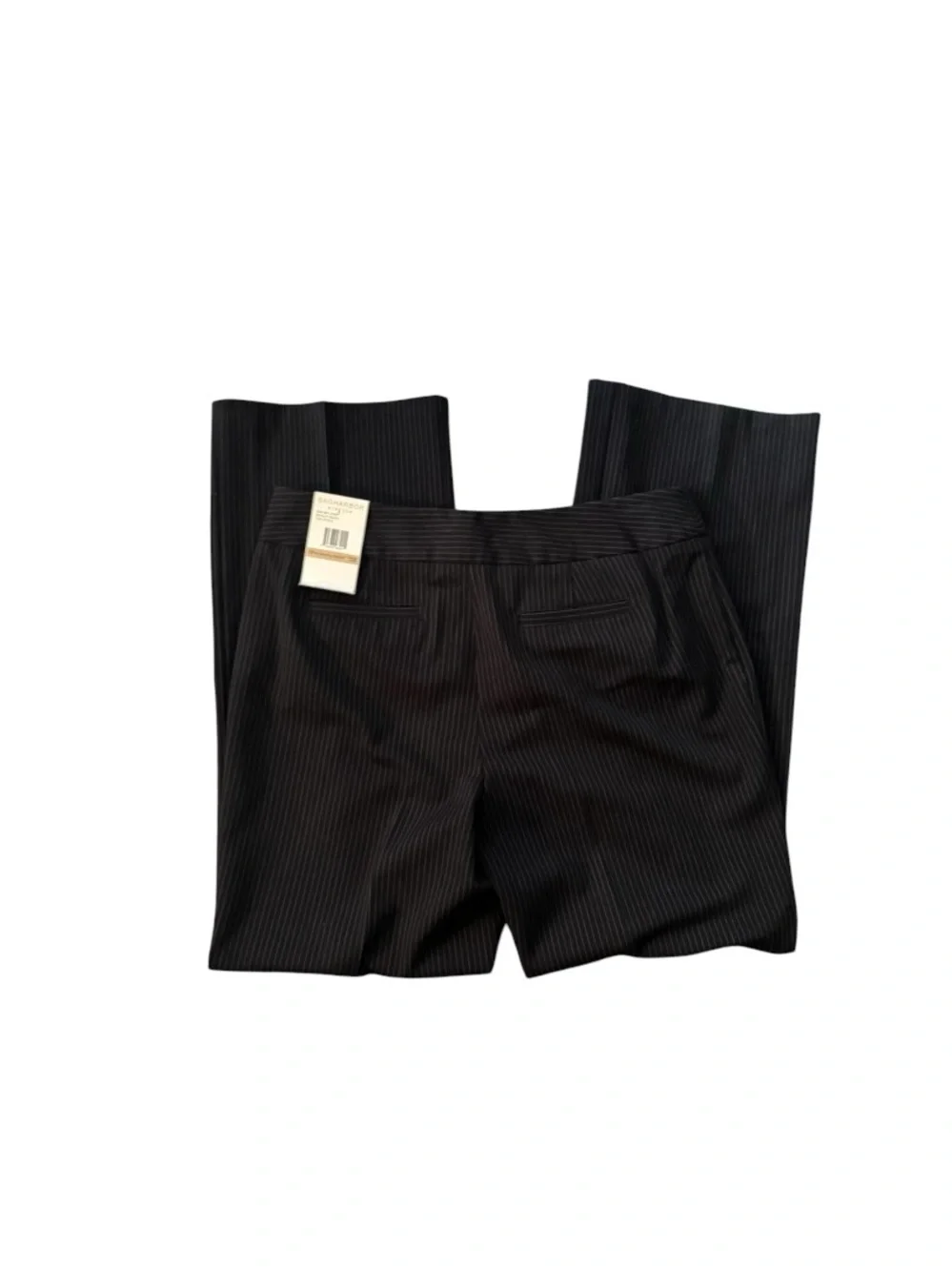 Sag Harbor Black Pinstripe Boot Cut Dress Pants